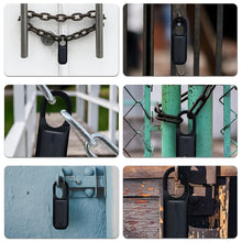 Portable fingerprint padlock with a clear view of the sensor.