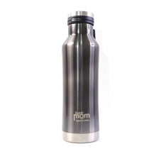 Side view of insulated stainless steel bottle with double-wall design