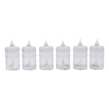 LED flameless lights with crystal-style glass covering for ambient setting