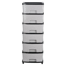 Stone wave design textured plastic drawers on 6-layer storage cabinet