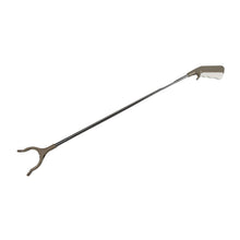 Lightweight garbage picker tool showcasing its full length and easy-squeeze trigger.