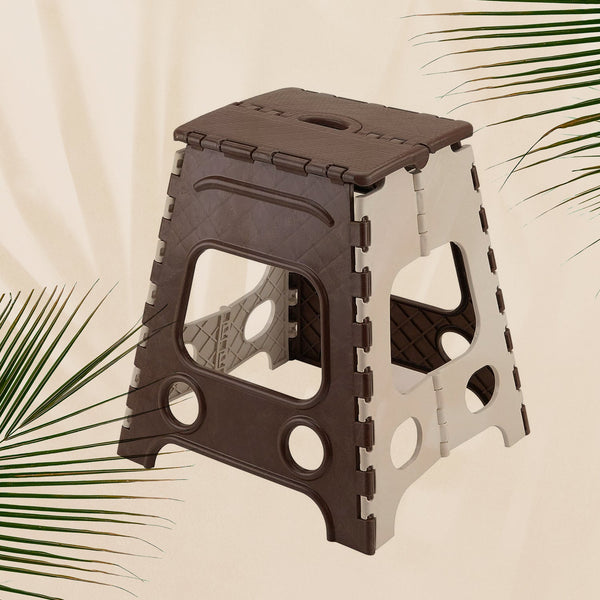 Sturdy 18 Inch Folding Stool with non-slip surface, supporting up to 95 kg for daily tasks.
