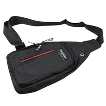 Inside view of the crossbody bag's spacious compartments and pockets.