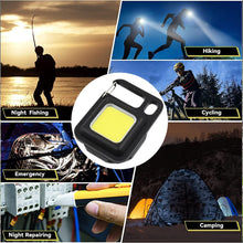 A collage of activities like night fishing, hiking, cycling, emergency, night repairing, and camping, all benefiting from