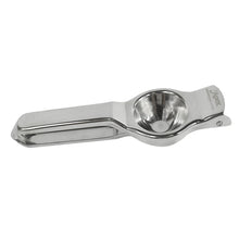 Manual citrus juicer with ergonomic handle and rust resistant finish