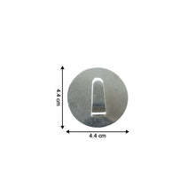 Demonstration of a heavy-duty stainless steel hook holding a substantial weight.