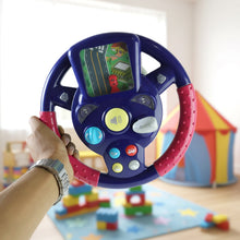 Interactive baby car steering wheel toy with sound and light features