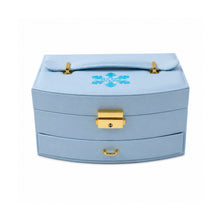 Full view of multi-layer jewelry box with mirror in India