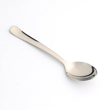 Top-down view of the elegant Stainless Steel Dining Spoon, reflecting its mirror finish.