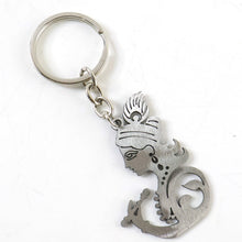 Engraved Lord Krishna face keyring in metal
