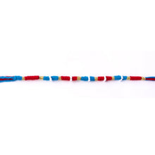 Red Mauli rakhi with pearl and minimalistic style