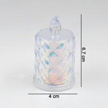 A side view of the flameless LED candle showing its realistic flickering flame effect.