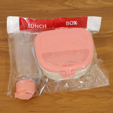 Compact plastic lunch box set with secure lid and water bottle
