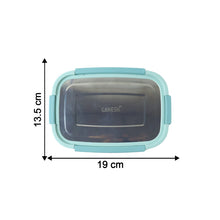 Side view of stainless steel lunch box set