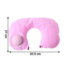 Inflatable travel neck pillow highlighting U-shape ergonomic design
