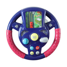 Toy steering wheel with engaging sound and light functions for toddlers