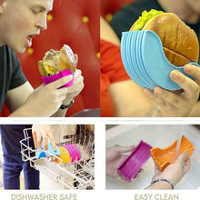 Diagram illustrating the U-shaped support of the stretchable burger holder.