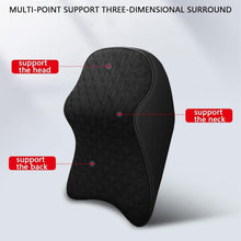 Vehicle headrest pillow designed for neck pain relief during travel