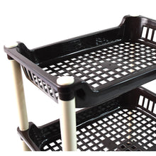 Lightweight and portable 3-Tier Plastic Storage Rack for easy repositioning