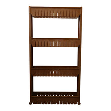 Movable plastic storage rack for kitchen and household use
