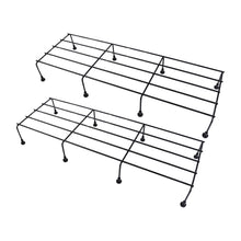 VerdantVista metal rectangle flower plant stand holding several flower pots