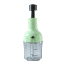Kitchen food chopper with manual push mechanism