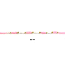 Pink & White Thread Rakhi on a hand