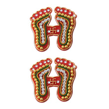 Mandir Glow Charan Paduka decals with bright colors and spiritual symbols