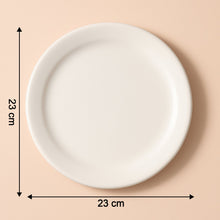 Glossy white round dinner plate ideal for snacks and curry servings