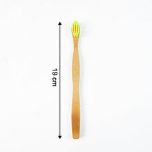 Closeup of natural bamboo toothbrush handle with antimicrobial properties