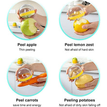 Round peeler disassembled for easy cleaning, showcasing its simple, user-friendly design.