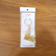 Golden Ram Mandir keychain metal accessory, spiritual and elegant