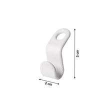 Detailed view of a durable plastic hanger connector hook.