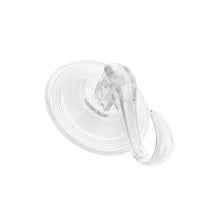 Reusable clear suction cup hook installed on glass window
