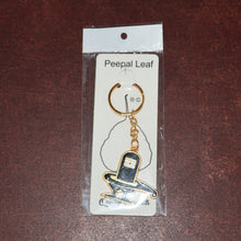 Packaging detail of golden Shivling keychain