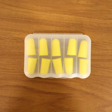 Portable plastic case holding foam ear plugs for hygiene