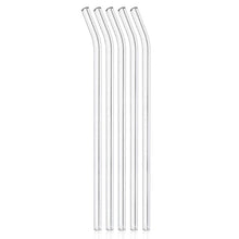 Sleek design of reusable clear glass straws, eco-friendly and dishwasher safe