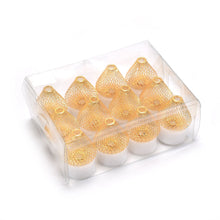 The 12-piece pack of Golden Mesh LED Tea Light Candles in their packaging.