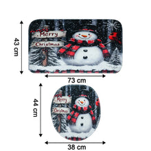 Machine washable Christmas bathroom mat set with soft microfiber texture