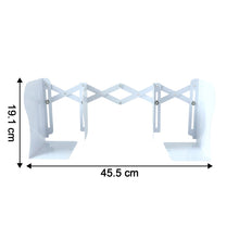 Iron desk book organizer with adjustable telescopic accordion feature