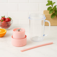 Different angles of the portable USB juicer, emphasizing its sleek design.