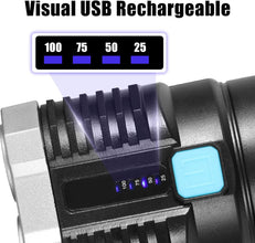 The portable 800 lumens flashlight demonstrating its COB sidelight function for area illumination.