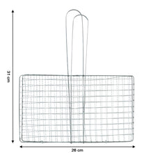 Secure food holding stainless steel grill basket for safe cooking