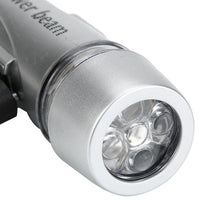 Bicycle headlight emitting a wide glow, lighting up the road for safe cycling.