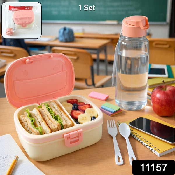 Closed plastic lunch box featuring secure locking lid for leak protection