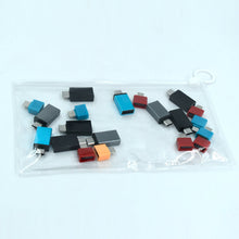 PHOBIA OTG adapter pack with Type C and Micro USB connectors shown with the zip pouch.