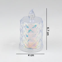 Top-down view of an LED tealight candle, showcasing its realistic flicker.