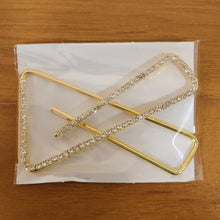 Stylish golden crystal triangle saree safety pin brooch accessory