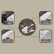 Close-up of the non-slip surface on an adjustable shoe organizer, ensuring shoes stay in place.