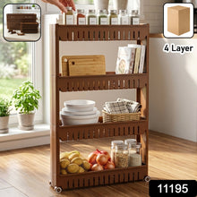 Kitchen storage shelf with wheels for easy mobility